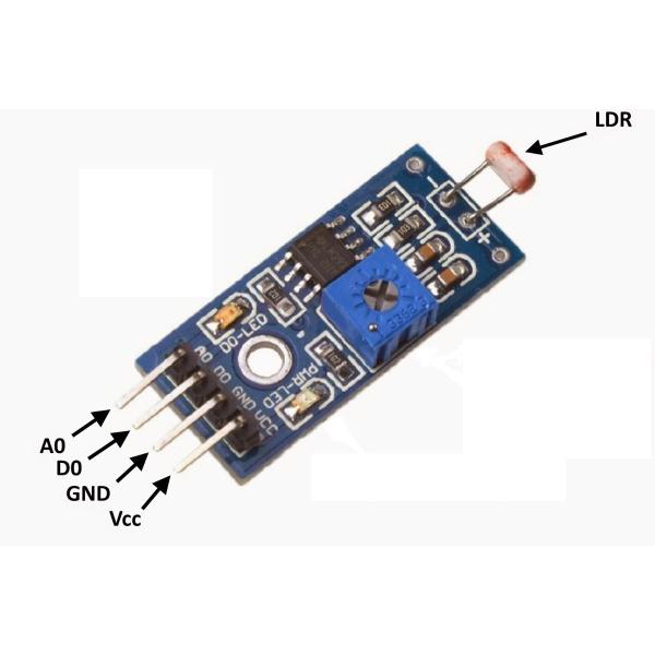 Sensor luz LDR salida analógica (ref: 0192) –