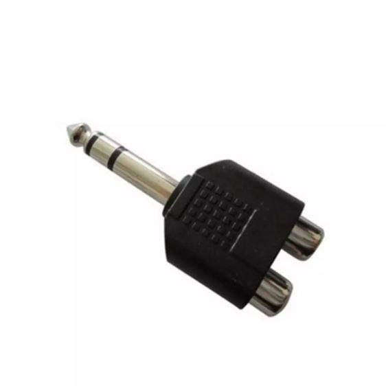 Convertidor Adaptador plug 6.5mm a 2RCA / 6.5 a rca