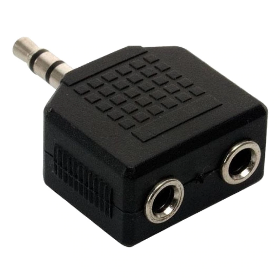 Convertidor Adaptador 2 plug 3.5mm a jack 3.5mm Splitter Divisor de Audio - Arca Electrónica