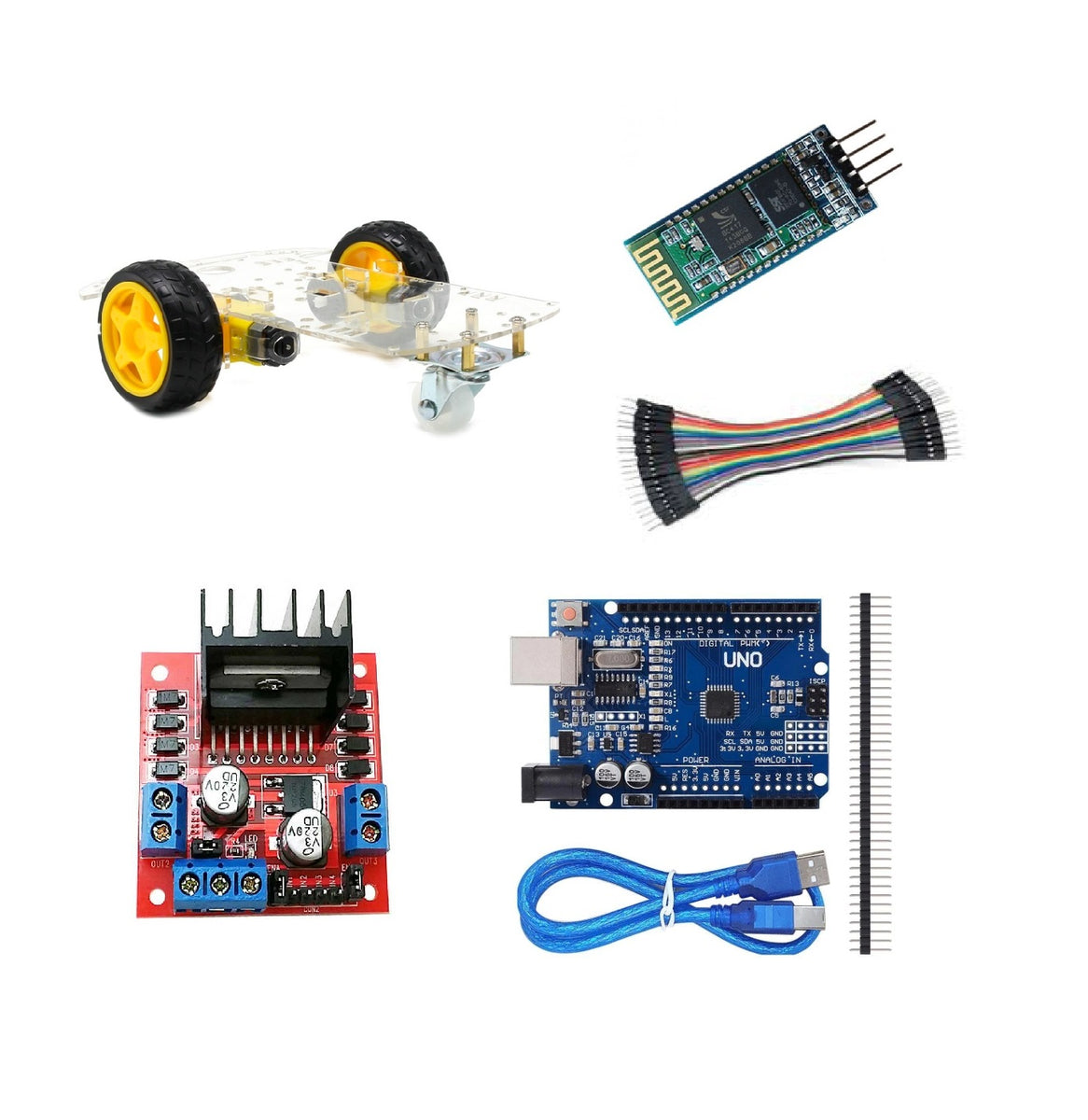 Kit Carro Bluetooth Arduino Uno R3 Robótica – Arca Electrónica