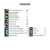 Kit accesorios para herramienta rotativa, 121 piezas, TRUPER