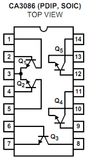 Circuito Integrado CA3086 CI ARREGLO DE TRANSISTORES NPN DIP14