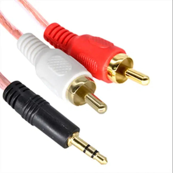 Cable convertidor 3.5mm Estereo a 2 x RCA Cable 2 a 1