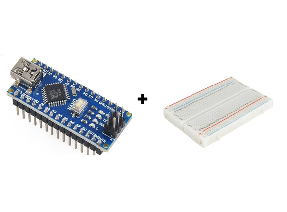 Arduino Nano V3.0 + Cable USB + Protoboard 400 Puntos