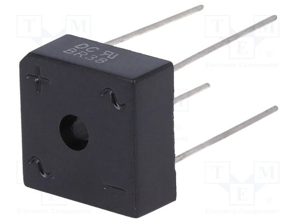 Puente de diodos rectificador de 3A 800V BR38 - Arca Electrónica