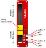 Potenciometro Lineal Deslizable 10K Salida Dual - Arca Electrónica